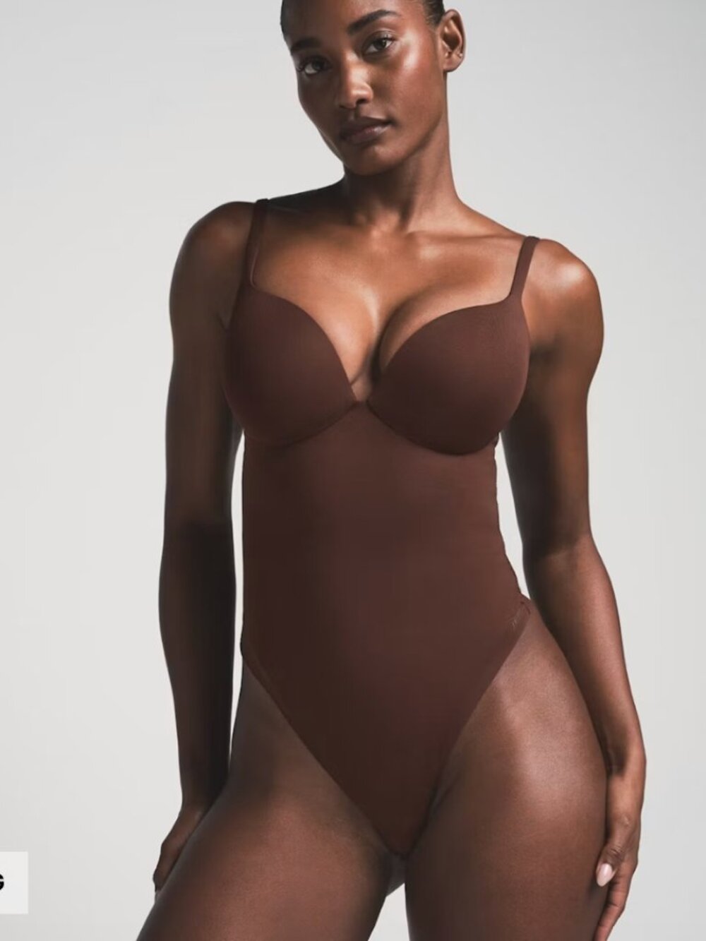 NEW SKIMS Body 3X Ultimate Push-Up Thong Bodysuit Cocoa Deep Brown NWT